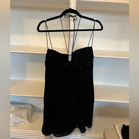 Reformation Black Ocean Dress Mini - 10 - Picture 4 of 12